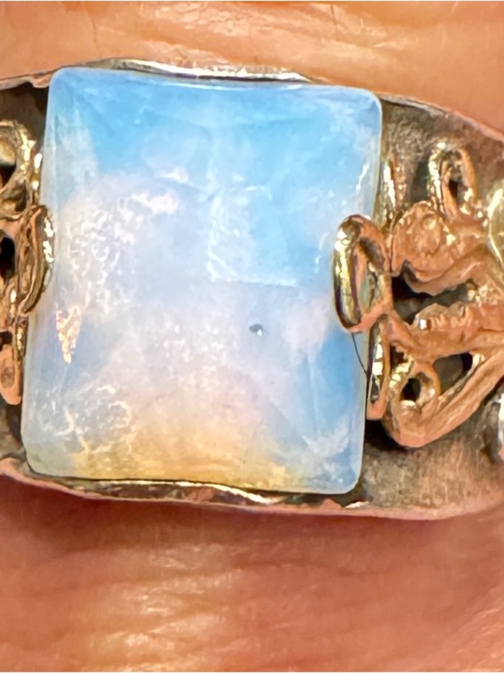 Moonstone ring sterling and gold